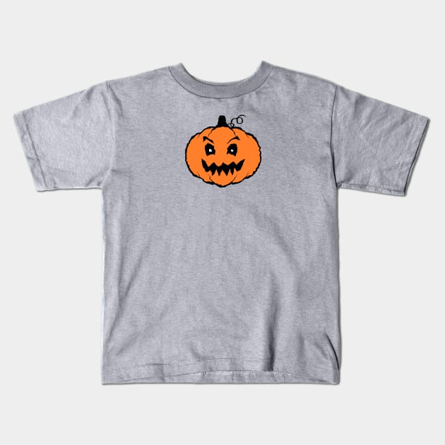 Halloween Horror Pumpkin Drawing Kids T-Shirt by Braznyc